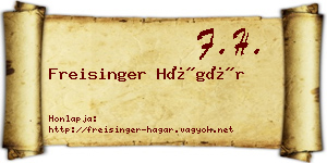 Freisinger Hágár névjegykártya